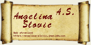 Angelina Slović vizit kartica